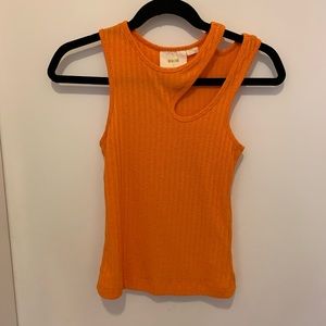 Maeve by Anthropologie bright orange crop top